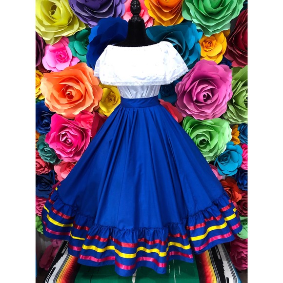 Mexican folkloric double circle skirt - Picture 3 of 5